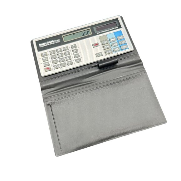 RadioShack Other - Vintage RadioShack EC 400 Checkbook Calculator Case Dual Power Battery Solar 80s